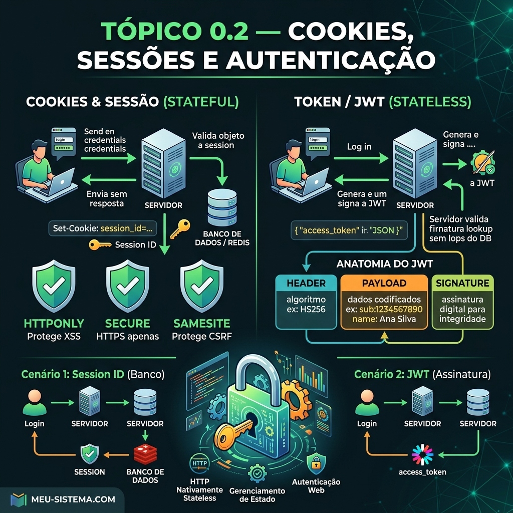 MÓDULO 0 — Fundamentos de HTTP e Web: Tópico 0.2 — Cookies, Sessões e Autenticação